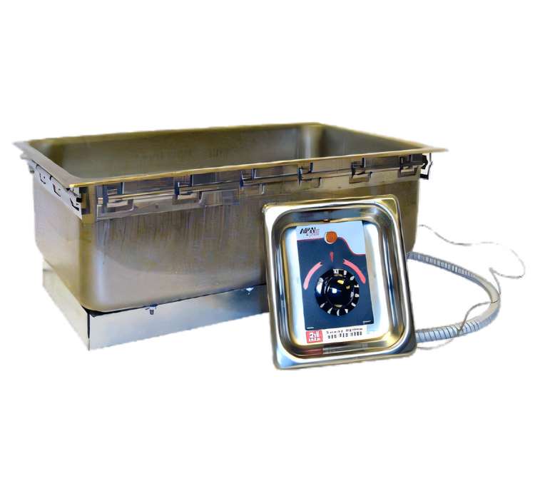 Product image #1 for APW Wyott TM-90DULS Single-Well Drop-In Electric Food Warmer with Drain, 12 x 20-Inch Pan, Thermostatic Control, Uninsulated