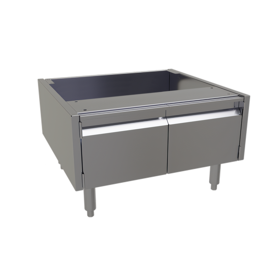 Product image #1 for Glastender ACB-26 Underbar Add-On Cabinet Base with 2 Hinged Doors, Stainless Steel, 26W x 24D x 16H