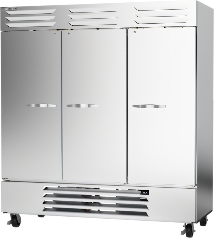 Product image #1 for Beverage-Air Vista® Series Three-Section Reach-In Refrigerator, 70.19 Cu. Ft., Solid Doors, Bottom-Mount Self-Contained