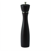 Winco Maestro Modern 12 Inch Beechwood Pepper Mill with Carbon Steel Grinder