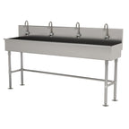 Thumbnail image #1 for Advance Tabco 19-FM-96EF 96-Inch Freestanding Multiwash Hand Sink with 4 Electronic Gooseneck Faucets