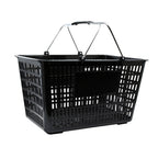 Thumbnail image #1 for Omcan USA 43028 Black Plastic Shopping Hand Basket with Coated Steel Handles, 50 lb Capacity Case of 10