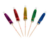 Thumbnail image #1 for 4-Inch Foil Cocktail Parasol Picks with Wooden Stem, Assorted Colors, Case of 14,400