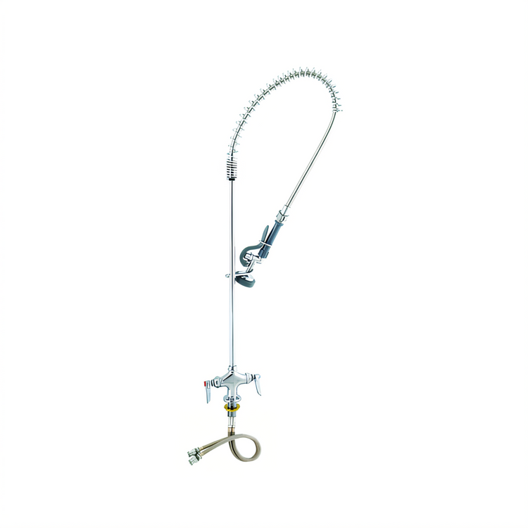 Product image #1 for T&S Brass EasyInstall Single-Hole Deck Mount Pre-Rinse Mixing Faucet with 44-Inch Hose and 1.15 GPM Spray Valve