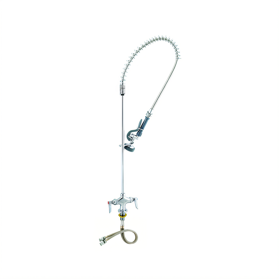 Product image #1 for T&S Brass EasyInstall Single-Hole Deck Mount Pre-Rinse Mixing Faucet with 44-Inch Hose and 1.15 GPM Spray Valve