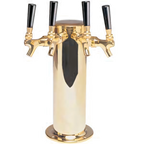 Thumbnail image #1 for Micro Matic USA DS-244-PVD 4-Faucet Air-Cooled Countertop Column Draft Beer Tower, Polished Stainless Steel