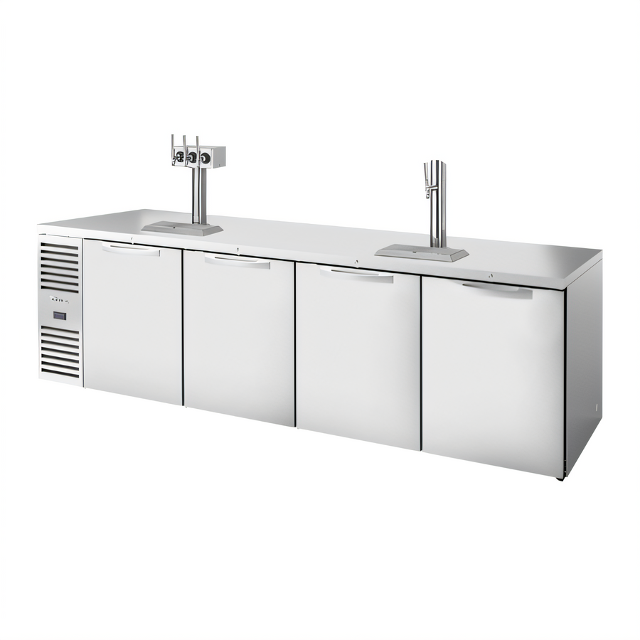 Product image #1 for True 4-Section Refrigerated Draft Bar Cooler with 2 Beer Columns, Stainless Steel, 108-Inch