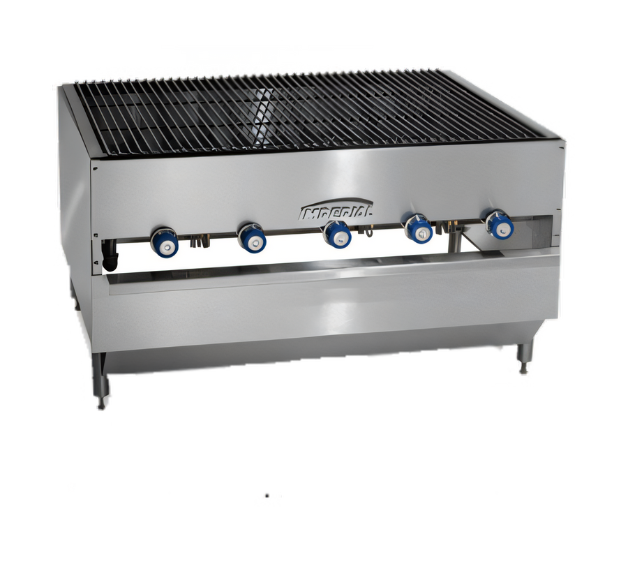 Product image #1 for Imperial ICB-4836 Countertop Gas Chicken Charbroiler, 48 x 36 Inches, 5 Burners, Stainless Steel