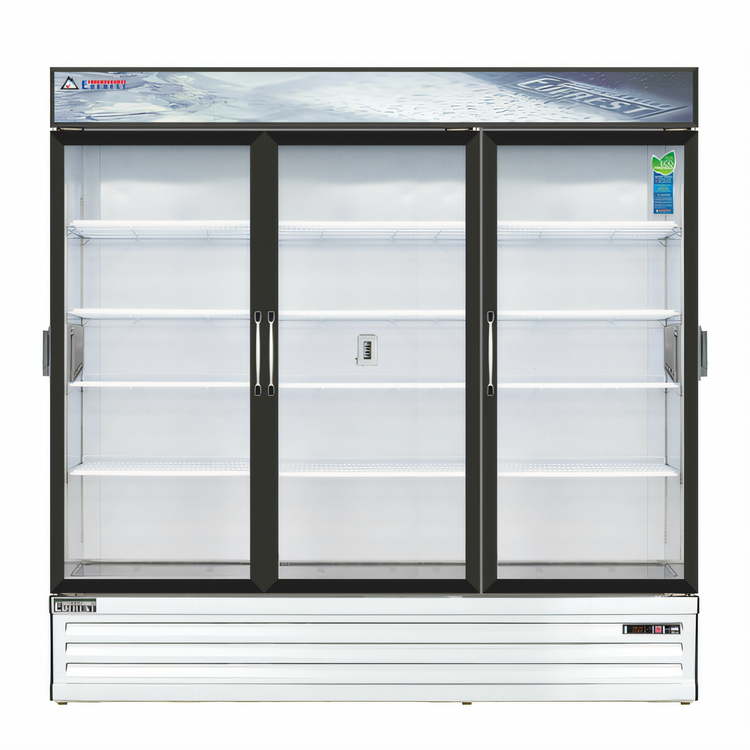 Product image #1 for Everest Refrigeration EMSGR69C Three-Section Reach-In Chromatography Refrigerator with 3 Glass Swing Doors, 71 Cu. Ft.