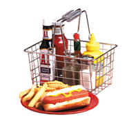 American Metalcraft Rectangular Chrome Wire Serving Basket with Double Handles, 9 x 7 x 5 Inches