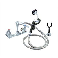 BK Resources OptiFlow 8-Inch O.C. Lead-Free Wall Mount Utility Spray Faucet with 72-Inch Hose