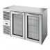 Thumbnail image #1 for Two-Section Refrigerated Back Bar Cooler with Glass Doors, 52-Inch Wide, Stainless Steel, Self-Contained Side-Mounted Refrigeration