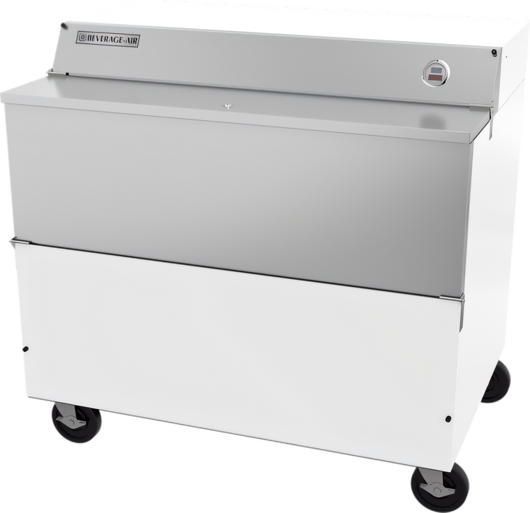 Product image #1 for 49-Inch Forced Air Single Access School Milk Cooler with White Exterior and Stainless Interior