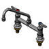 Thumbnail image #1 for T&S Brass Double Pantry Deck-Mount Mixing Faucet with 9-Inch Swing Nozzle and 8-Inch Adjustable Centers