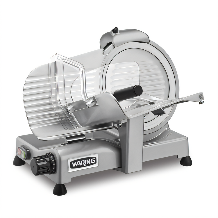 Product image #1 for Waring Commercial WCS250SV 10-Inch Professional Food Slicer, Manual Feed, Belt-Driven, 3/4 HP, Silver