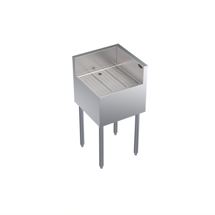 Product image #1 for Krowne Royal Series Free Standing Stainless Steel Underbar Corner Drainboard with Right End Return
