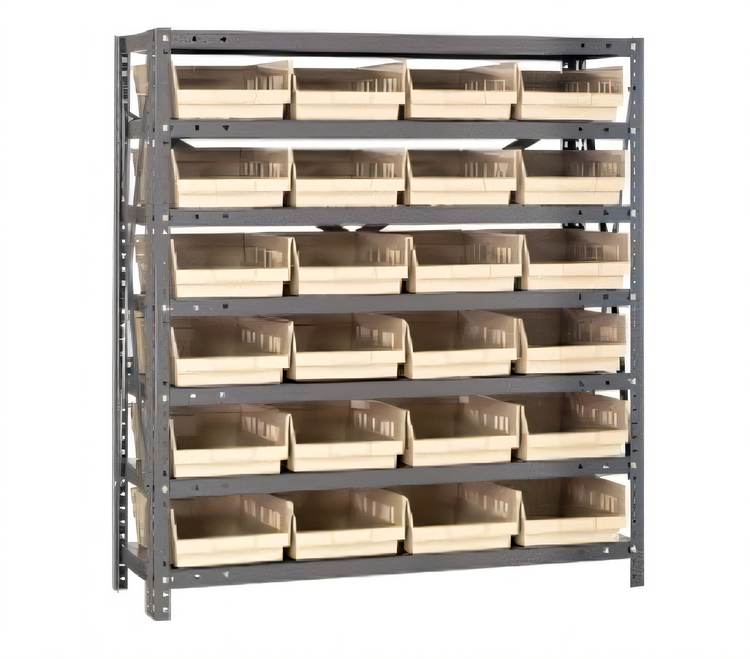 Product image #1 for Quantum Heavy Duty Stationary Wire Shelving Unit with 7 Shelves and 24 Bins, 36 x 18 x 39 Inches