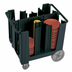 Thumbnail image #2 for Cambro Adjustable 6-Tower Dish Cart with Vinyl Dust Cover, Black Polyethylene