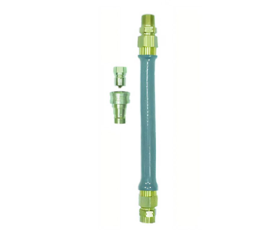 Product image #1 for Dormont Hi-PSI Water Connector, 1/4 Inch Diameter x 72 Inch Length, Stainless Steel Braid, Gray Antimicrobial PVC, Brass Quick Disconnect Coupling