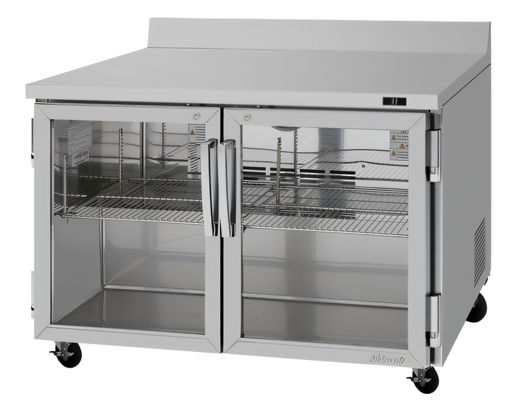 Product image #1 for Turbo Air PRO Series Two-Section Glass Door Worktop Refrigerator, 48-1/4" W, Self-Contained