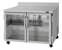 Turbo Air PRO Series Two-Section Glass Door Worktop Refrigerator, 48-1/4