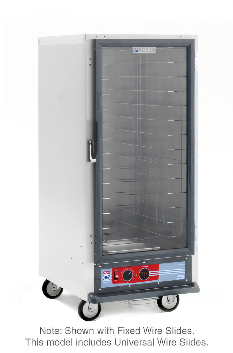 Product image #1 for Metro C5 1 Series Mobile 3/4-Height Non-Insulated Heated Holding Cabinet with Clear Door and Universal Wire Slides