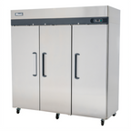 Thumbnail image #1 for Migali Industries Competitor Series® C-3F-HC Three-Section Reach-In Freezer, 72 Cu. Ft., Top-Mount Self-Contained, Stainless Steel