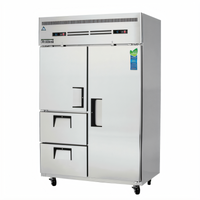 Everest ESRF2D2 Two-Section Reach-In Dual Temperature Refrigerator/Freezer Combo, 49-5/8 Inch Wide
