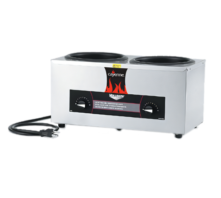 Product image #1 for Vollrath Cayenne Twin Well Countertop Wet Rethermalizer for (2) 4-1/8 Qt Insets, 120V