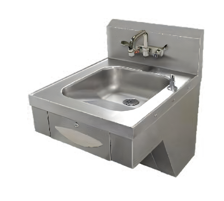 Product image #1 for Advance Tabco ADA Compliant Wall-Mounted Stainless Steel Hand Sink with 14 x 16 x 5 Bowl, Faucet, Soap Dispenser, and Towel Dispenser