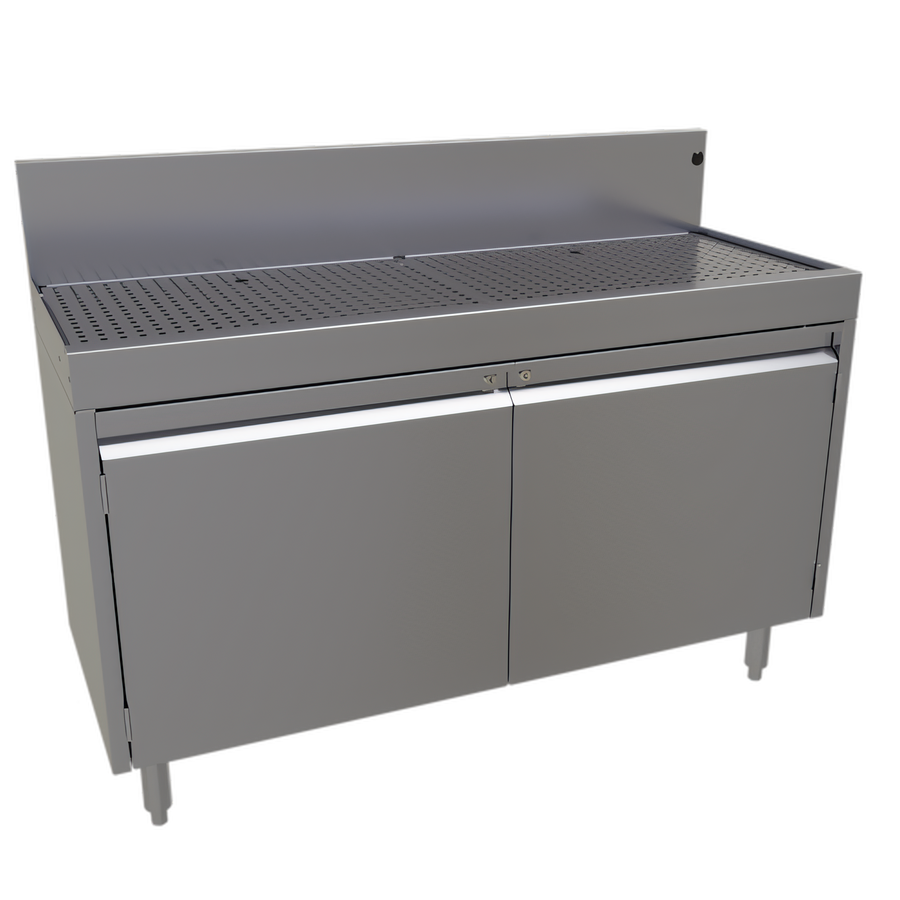 Product image #1 for Glastender DBCA-48 48-Inch Stainless Steel Underbar Drainboard Cabinet Base with Hinged Doors
