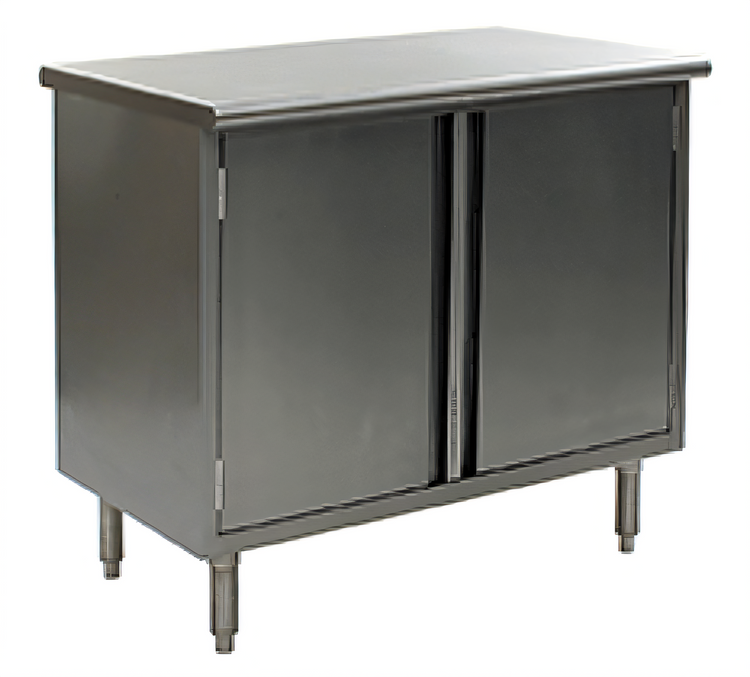 Product image #1 for Eagle Spec-Master 120-Inch x 24-Inch 14-Gauge Stainless Steel Enclosed Base Work Table with Hinged Doors
