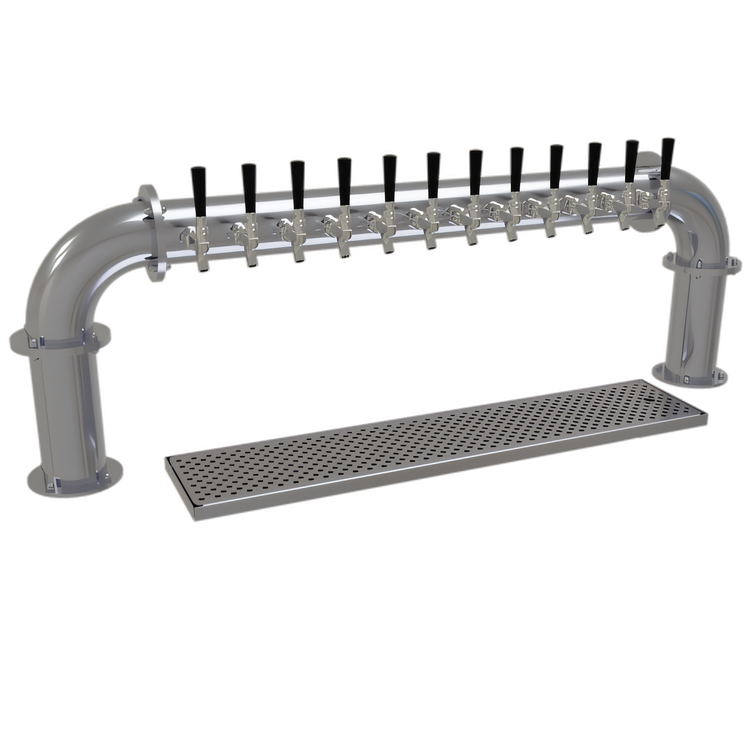Product image #1 for Glastender Pipe Pass-Thru Countertop Air-Cooled Stainless Steel Draft Dispensing Tower with 12 Faucets