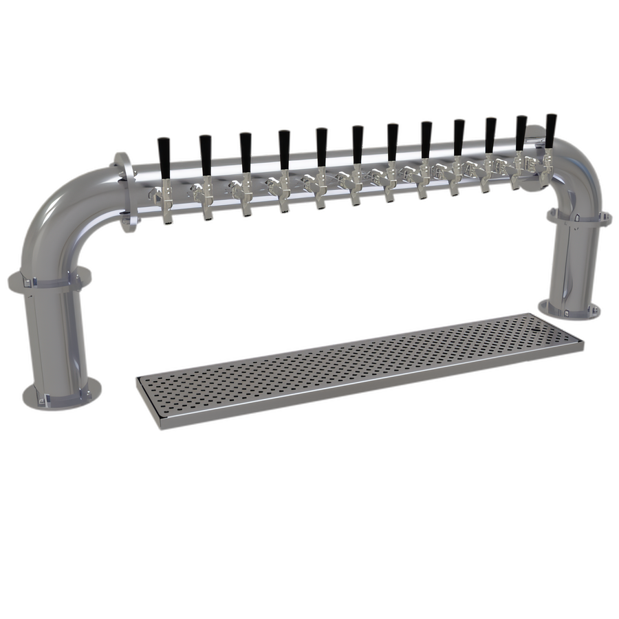 Product image #1 for Glastender Pipe Pass-Thru Countertop Air-Cooled Stainless Steel Draft Dispensing Tower with 12 Faucets