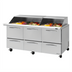 Thumbnail image #1 for Turbo Air PRO Series 72-5/8 Inch 3-Section Mega Top Sandwich/Salad Prep Table with 6 Drawers and Slide Lids