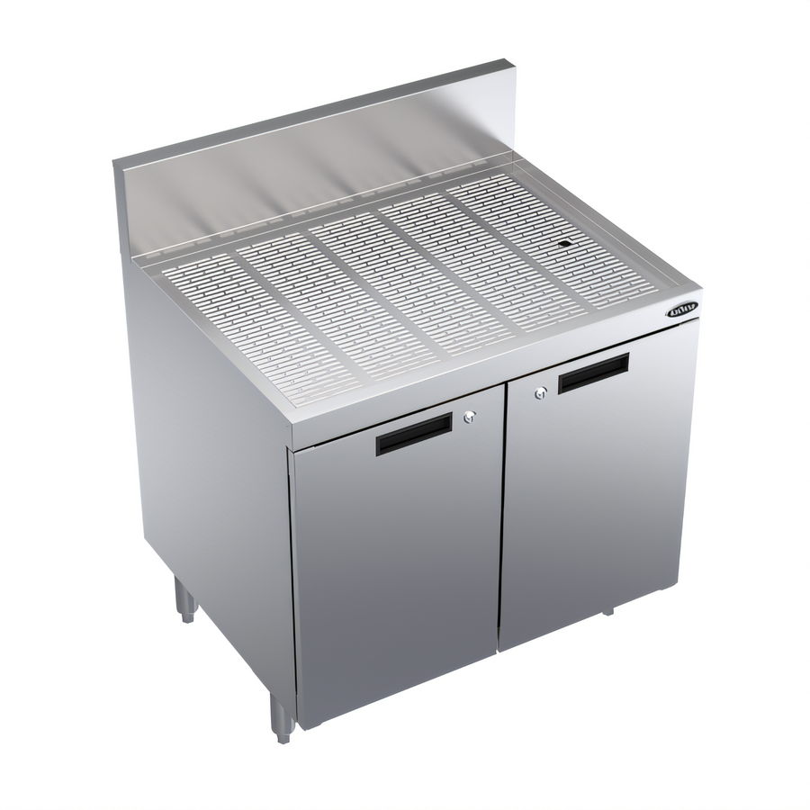 Product image #1 for Krowne Royal Series 30-Inch x 24-Inch Stainless Steel Underbar Drainboard Cabinet with 2 Locking Hinged Doors