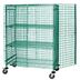 Thumbnail image #1 for Quantum Mobile Wire Security Cage with Locking Panel Doors and 2 Intermediate Shelves, 60 x 18 x 69 Inches, Green Epoxy