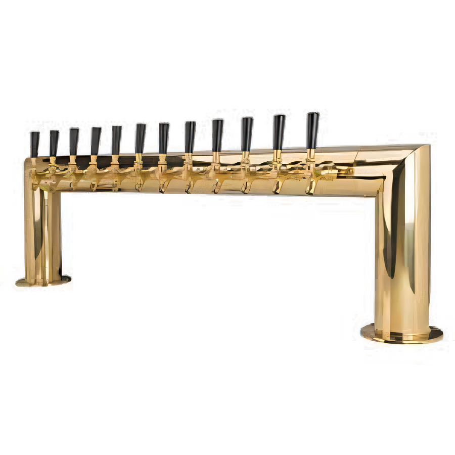 Product image #1 for Micro Matic Pass-Thru Countertop Glycol-Cooled Draft Beer Tower with 12 Faucets, PVD Brass Finish