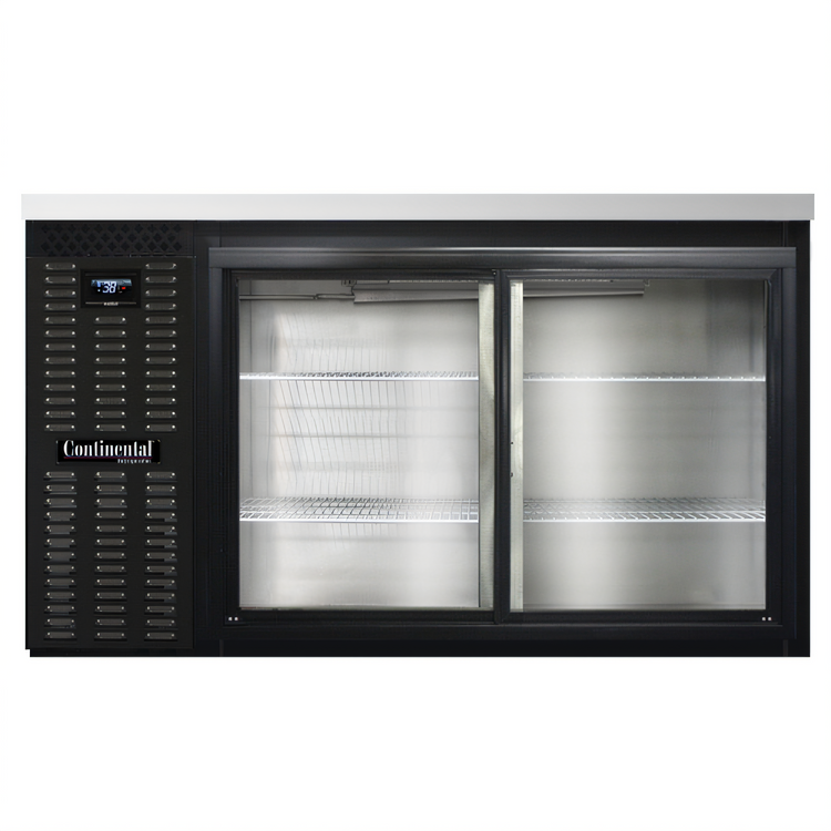Product image #1 for Continental Refrigerator BB59NSGD 59" Black Back Bar Cooler with Sliding Glass Doors