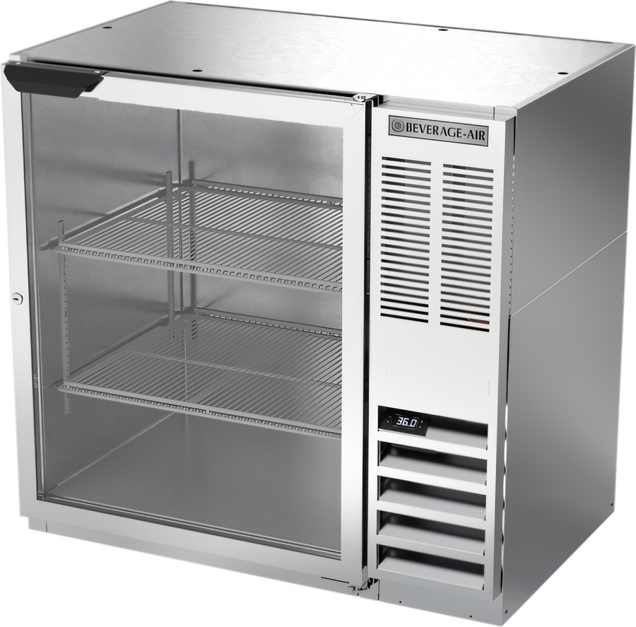 Product image #1 for Beverage-Air 36-Inch Food-Rated Stainless Steel Back Bar Cooler with Glass Door