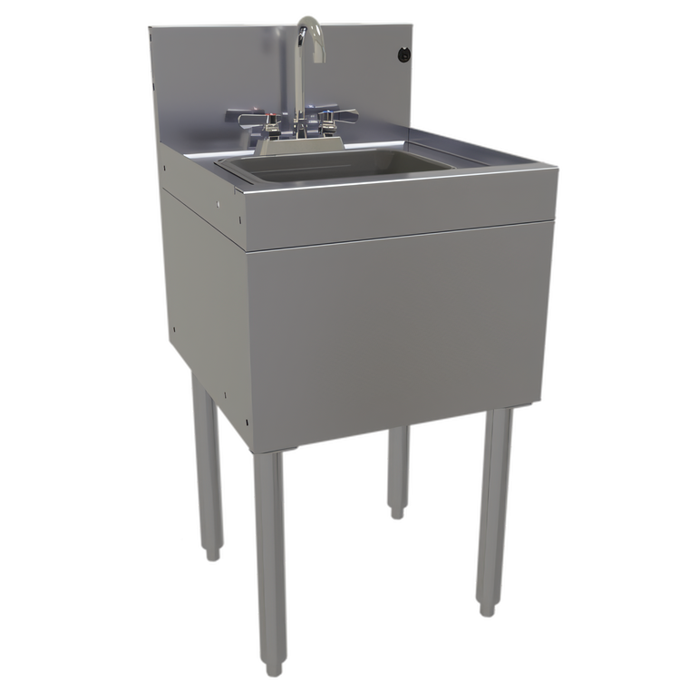 Product image #1 for Glastender 18-Inch Underbar Wet Waste Sink Unit with Deck-Mount Gooseneck Faucet