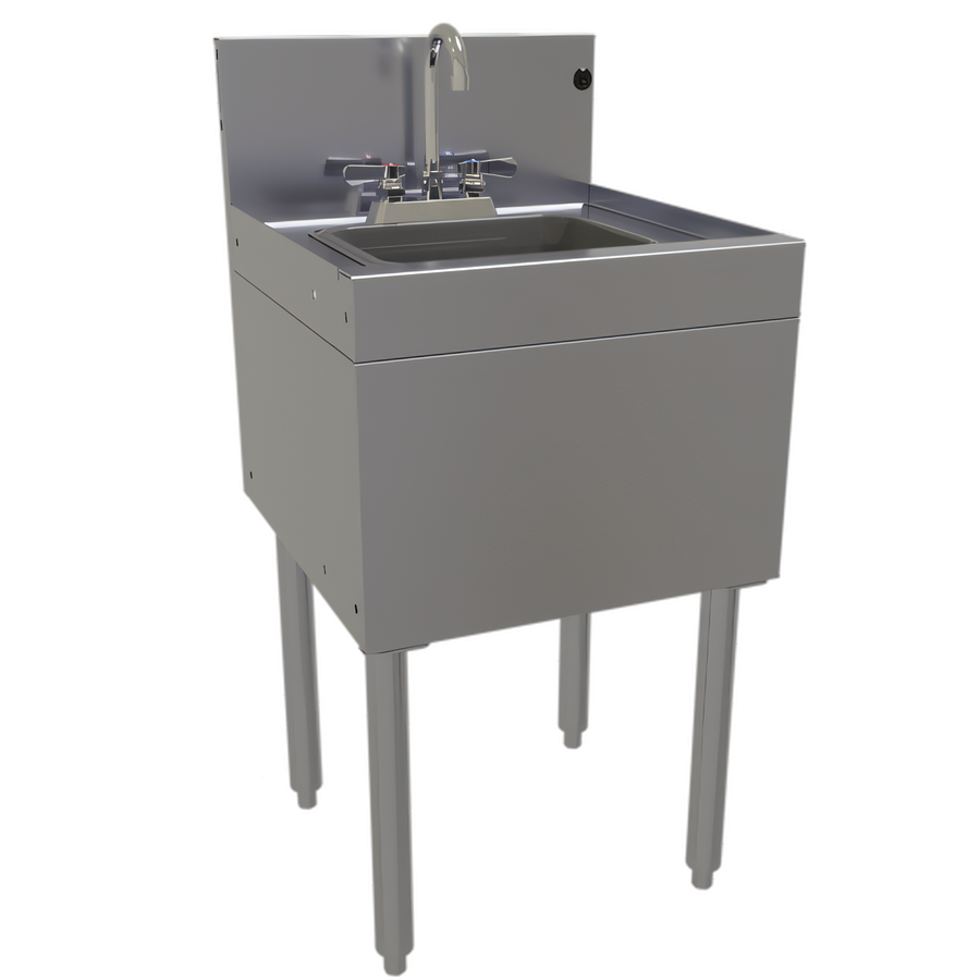 Product image #1 for Glastender 18-Inch Underbar Wet Waste Sink Unit with Deck-Mount Gooseneck Faucet
