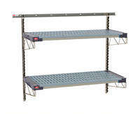 Metro SmartWall Life Two-Shelf Wall-Mounted Stainless Steel Shelving Starter Unit