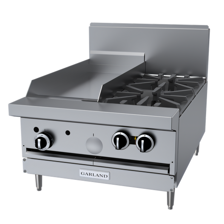 Product image #1 for Garland G Starfire Pro 24-Inch Commercial Gas Modular Top Restaurant Range with 2 Open Burners and 12-Inch Griddle