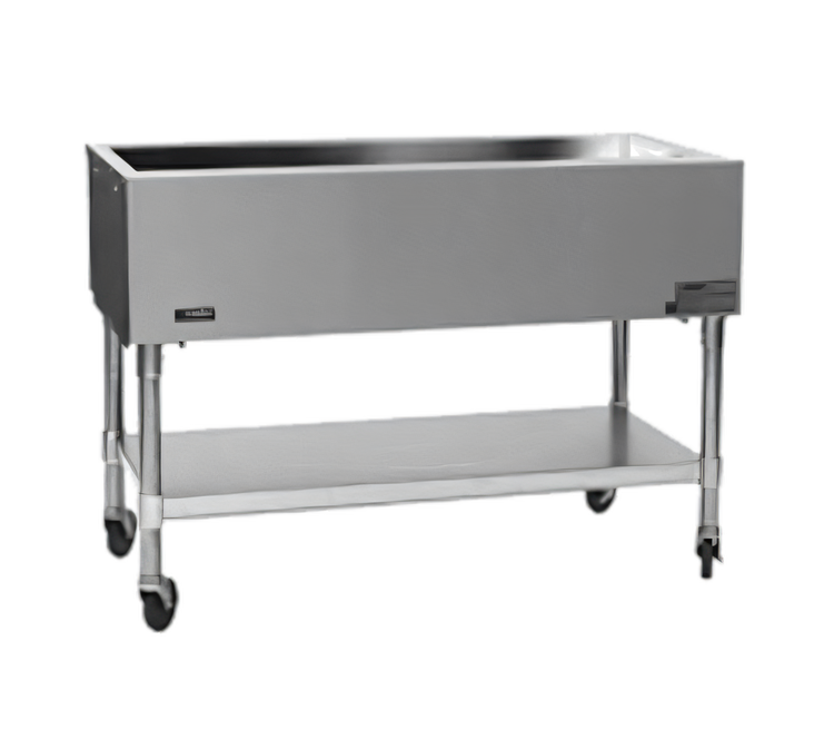 Product image #1 for Eagle Group 4-Pan Portable Ice-Cooled Mobile Serving Counter, Open Base
