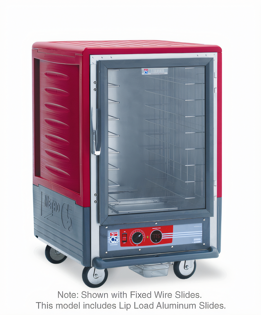 Product image #1 for Metro C5 3 Series Half-Height Heated Holding Cabinet with Clear Polycarbonate Door, Red Insulation Armour, 17 Pan Capacity