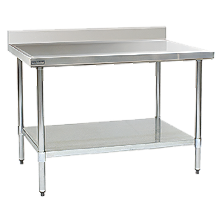 Product image #1 for Spec-Master Marine Series Stainless Steel Work Table with 4-1/2 Inch Backsplash and Galvanized Undershelf