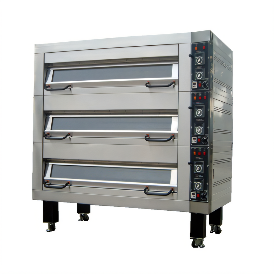 Product image #1 for BakeMax Four-Deck Electric Artisan Stone Deck Oven, Four Pan Wide, 16 Full-Size Pan Capacity