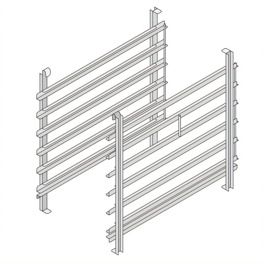 Product image #1 for RATIONAL Type 61 Hinging Rack with 6 Supporting Rails, 2-5/8 Inch Rail Spacing