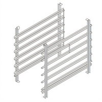 RATIONAL Type 61 Hinging Rack with 6 Supporting Rails, 2-5/8 Inch Rail Spacing